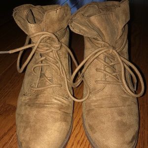 Tan suede boots
